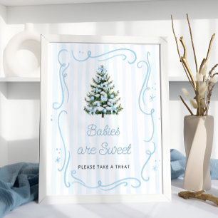 Poster Bebês de Inverno Azul são Doces Pegue um Agrado