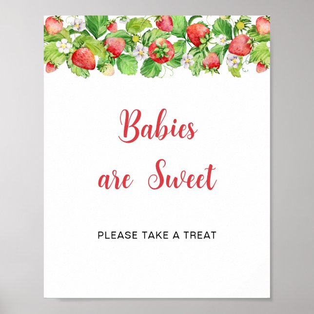 Poster Bebês de Morango são Sinal de Mesa Doce (Frente)