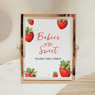 Poster Bebês de morango vermelho minimalista são doces
