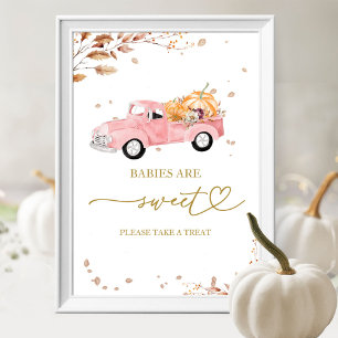 Poster Bebês de Outono de Abóbora São um Doce Sinal