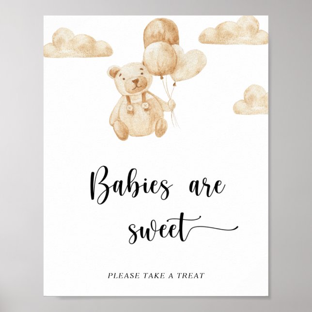 Poster Bebês de ursinho são doces (Frente)