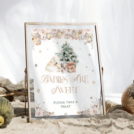 Poster Bebês do Urso Polar de inverno são doces para faze