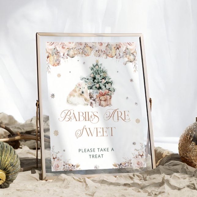 Poster Bebês do Urso Polar de inverno são doces para faze (Criador carregado)