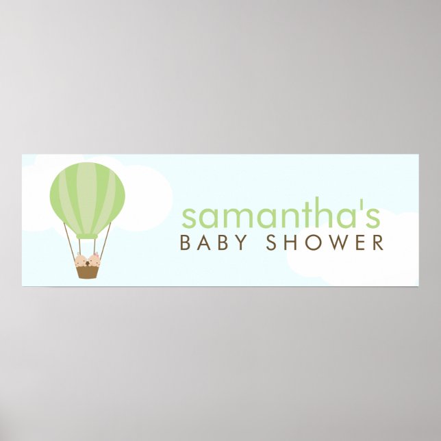 Póster Bebês Gêmeos em um Chá de Bebê de Balão (Frente)