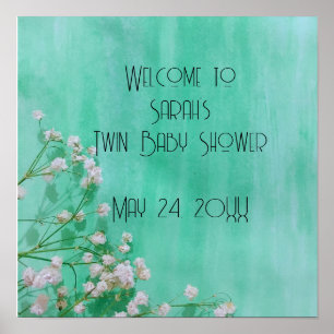 Poster Bebês no Chá de fraldas Bloom Primavera Twins