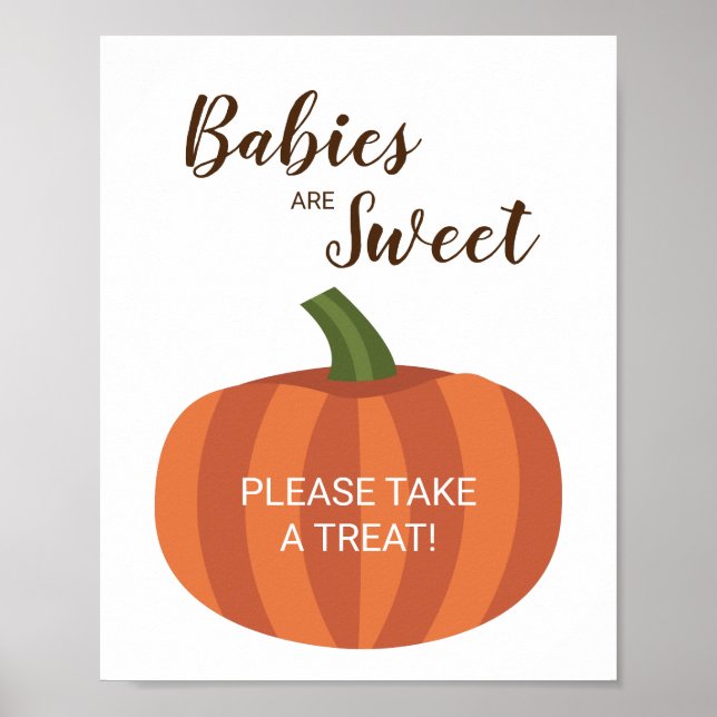 Poster Bebês Pequenos Abóboras São Doces Chás de Bebê de  (Frente)