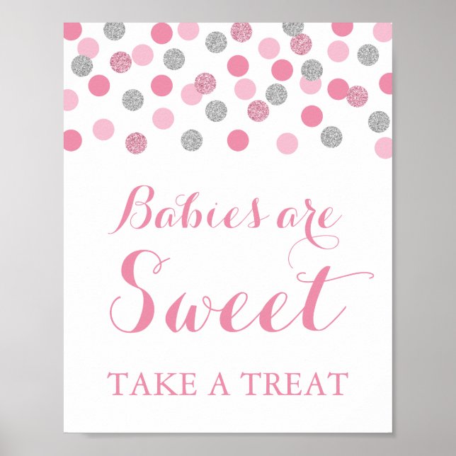 Poster Bebês rosa e prateados são doces - Tome um Sinal d (Frente)