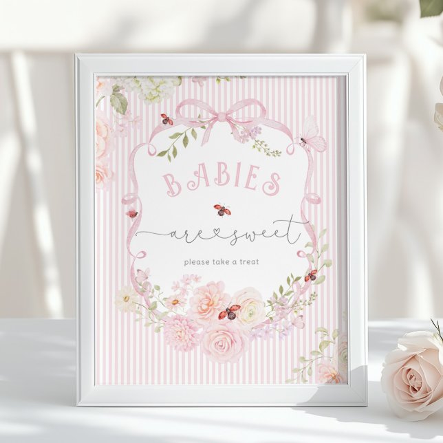 Poster Bebês são Doce Amor Bicho Bebê Shower de Flores Si (Criador carregado)