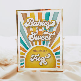 Poster Bebês são doce Boho Sunshine Chá de fraldas Sinal