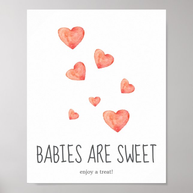 Poster Bebês São Doce Sinal de Aquarela (Frente)