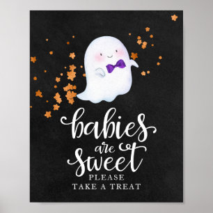 Poster Bebês são Doce Sinal de Chá de Bebê de Halloween
