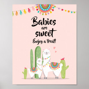 Poster Bebês São Doce Sinal de Churrasco de Llama para Be