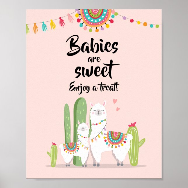 Poster Bebês São Doce Sinal de Churrasco de Llama para Be (Frente)