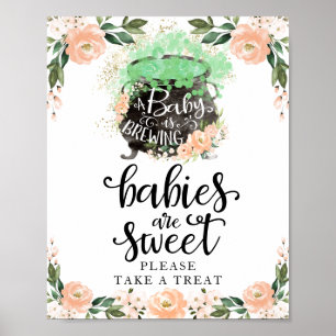 Poster Bebês são Doce Sinal de Festa de Bebê para Menina