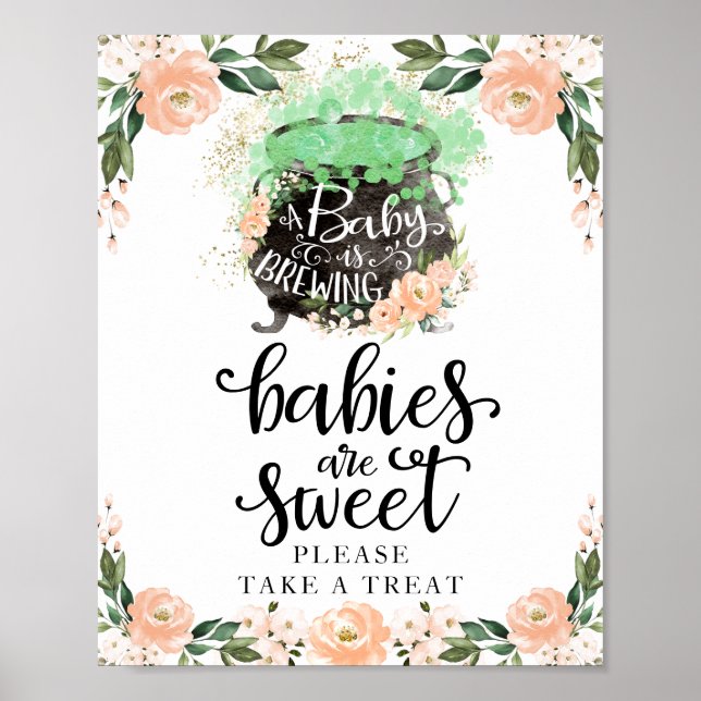 Poster Bebês são Doce Sinal de Festa de Bebê para Menina  (Frente)