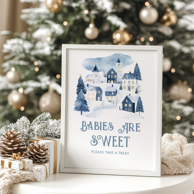 Poster Bebês são doces Leva uma Aldeia Neve de Inverno (Criador carregado)