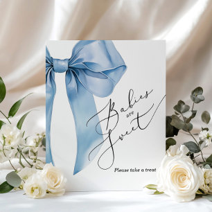 Poster Bebês são doces leve um presente Arco azul festa d
