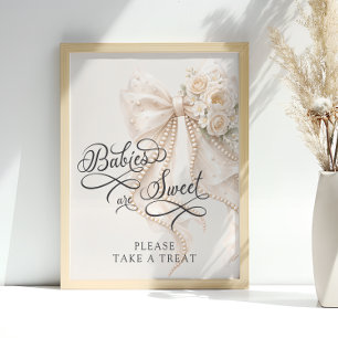 Poster Bebês São Doces Leve um Presente Arco Floral