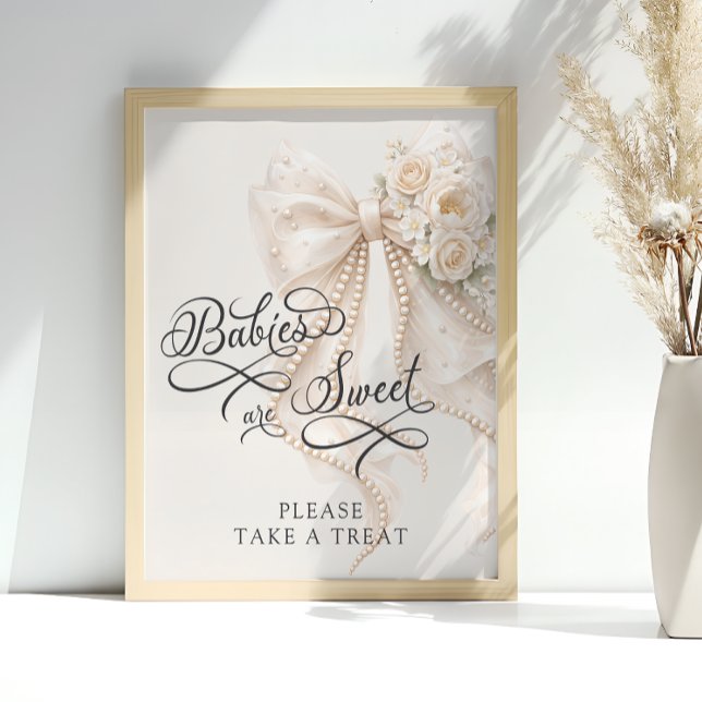 Poster Bebês São Doces Leve um Presente Arco Floral (Criador carregado)
