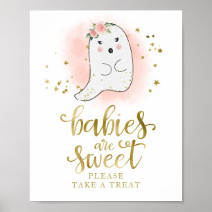 Poster Bebês são doces, por favor, pegue um sinal de trat