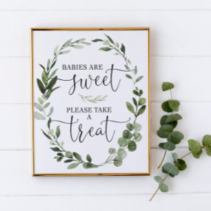 Poster Bebês são doces, por favor pegue um sinal verde