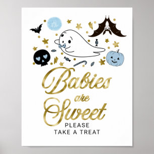 Poster Bebês são Doces Sinal de Chá de Bebê de Halloween