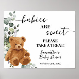 Poster Bebês são doces Tome um Chá de bife