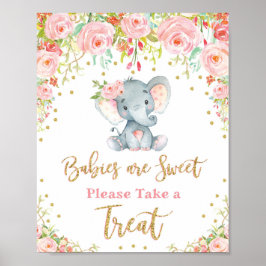 Poster Bebês são doces - Tome um Sinal de Chá de Elefante