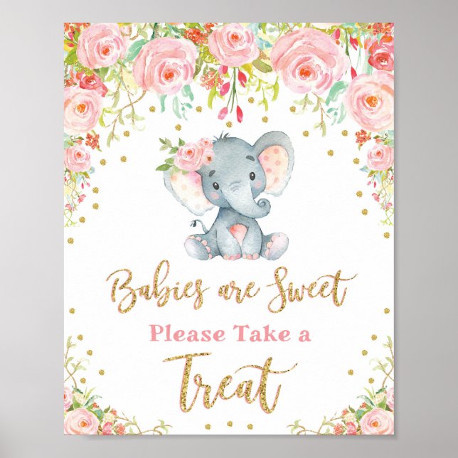 Poster Bebês são doces - Tome um Sinal de Chá de Elefante (Frente)