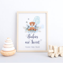 Poster Bebês São Doentes Por Favor Tome Um Balão De Urso 