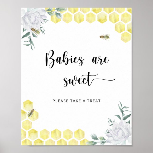 Poster Bebês Sweet Bee são doces  (Frente)
