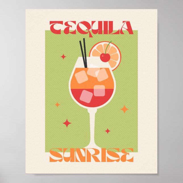 Poster Bebida Coquetel Arte tequila Tequila nascer (Frente)