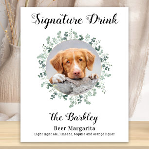 Poster Bebida de Assinatura Cachorro Bar Foto Personaliza