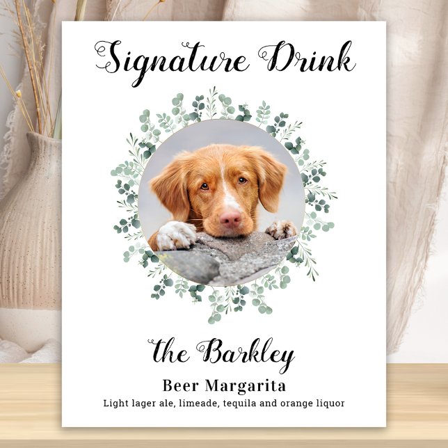 Poster Bebida de Assinatura Cachorro Bar Foto Personaliza (Criador carregado)