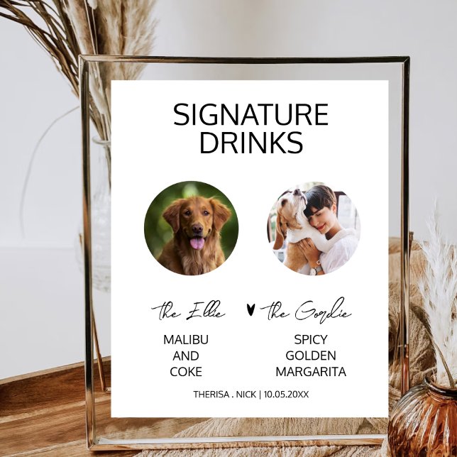 Poster Bebida de Assinatura com Foto do Cachorro Menu de  (Criador carregado)
