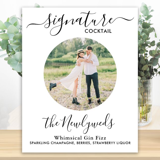 Poster Bebida de casamento com foto personalizada do coqu (Criador carregado)