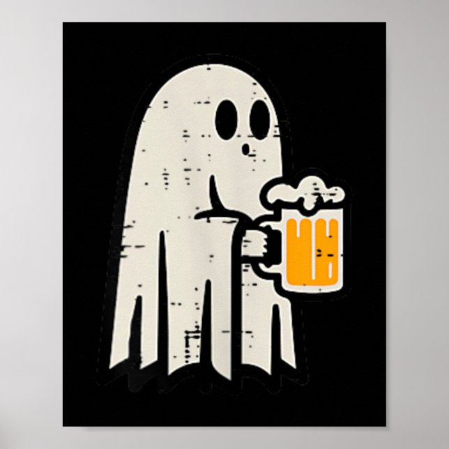 Poster Bebida Fantasma de Halloween Roupa Divertida e Pre (Frente)