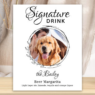 Poster Bebida Personalizada com Foto do Cachorro Bar de P