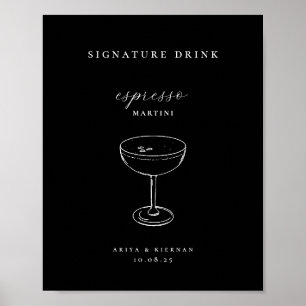Poster Bebida Signature Espresso Martini Bar de Casamento