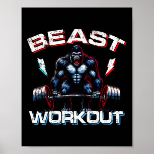 Poster Bebida Silverback Piadas Gym Gorilla Workou