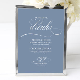 Poster Bebidas Azuis Empoeiradas Assinatura Drinks Sinal