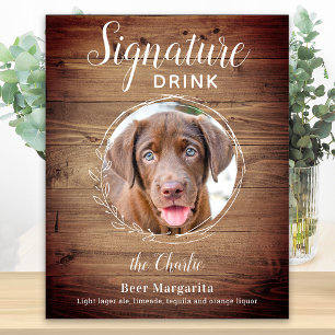Poster Bebidas com a Pegada do Cachorro Foto do Animal Ca
