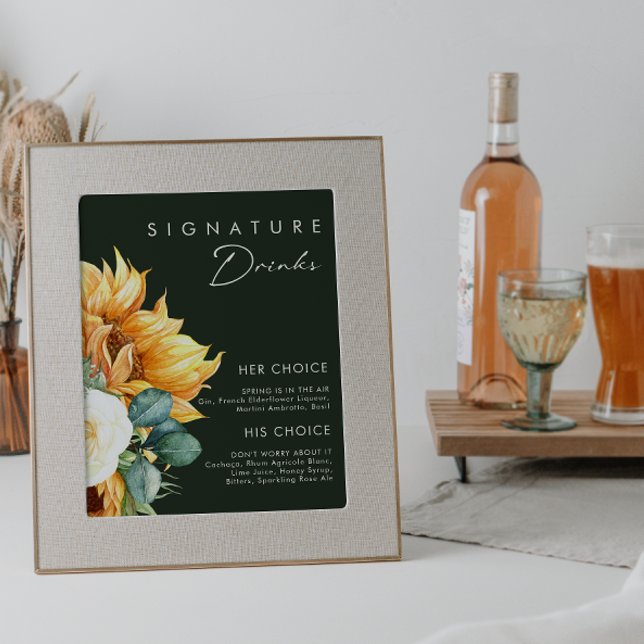 Poster Bebidas com assinatura Bold Country Sunflower Dark (Criador carregado)