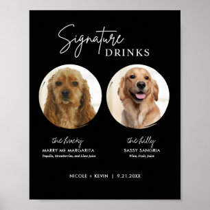 Poster Bebidas com Assinatura de Cachorro Imprimíveis Sin
