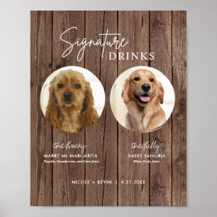 Poster Bebidas com Assinatura de Cachorro Imprimíveis Sin