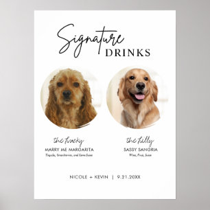 Poster Bebidas com Assinatura de Cachorro Imprimíveis Sin