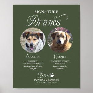 Poster Bebidas com Assinatura de Pet Placa de Casamento c
