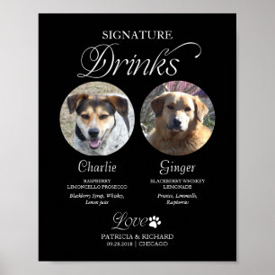 Poster Bebidas com Assinatura de Pet Placa de Casamento c