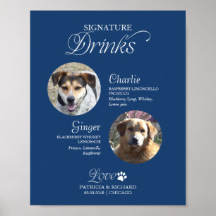 Poster Bebidas com Foto de Animais de Estimação Assinatur
