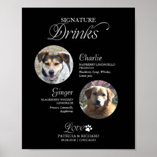 Poster Bebidas com Foto de Animais de Estimação Sinal de